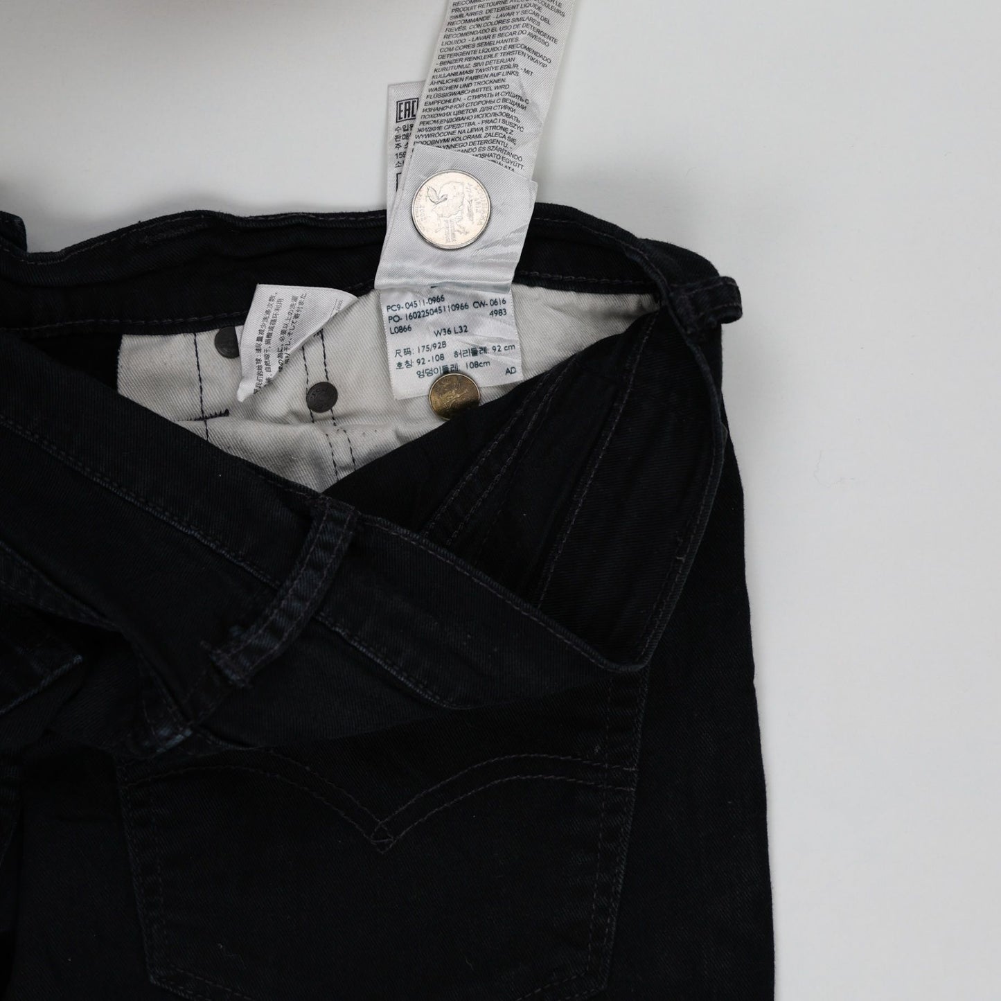 Levi's 511 Black Slim Fit Stretch Jeans W32 L32 Cotton Blend