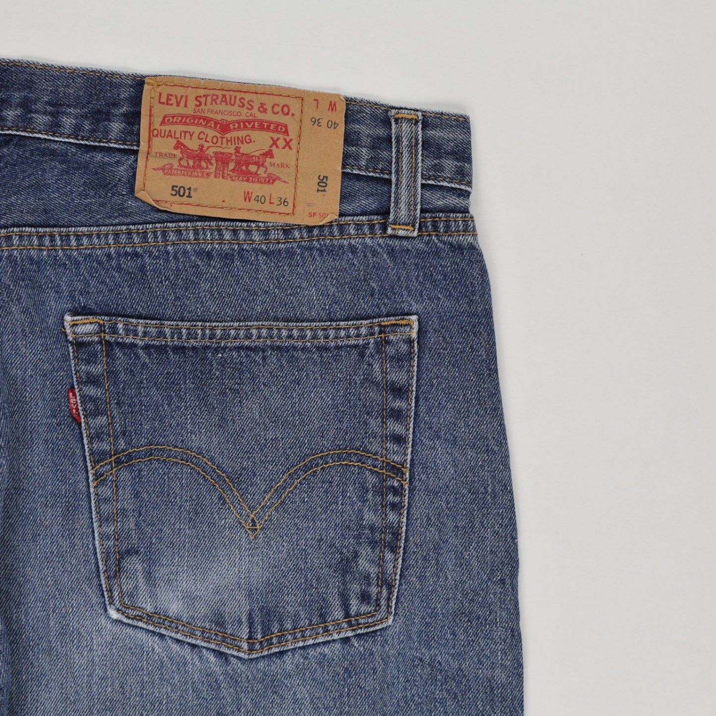 Levi's 501 Original Fit Men's Vintage Blue Jeans W40 L36 Cotton Straight Leg
