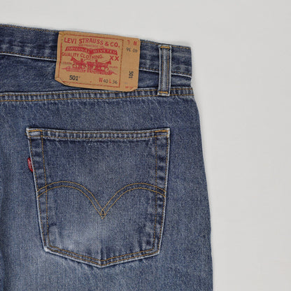 Levi's 501 Original Fit Men's Vintage Blue Jeans W40 L36 Cotton Straight Leg