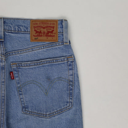 Levi's 501 High Rise Straight Jeans Light Blue W24 L30 100% Cotton Vintage