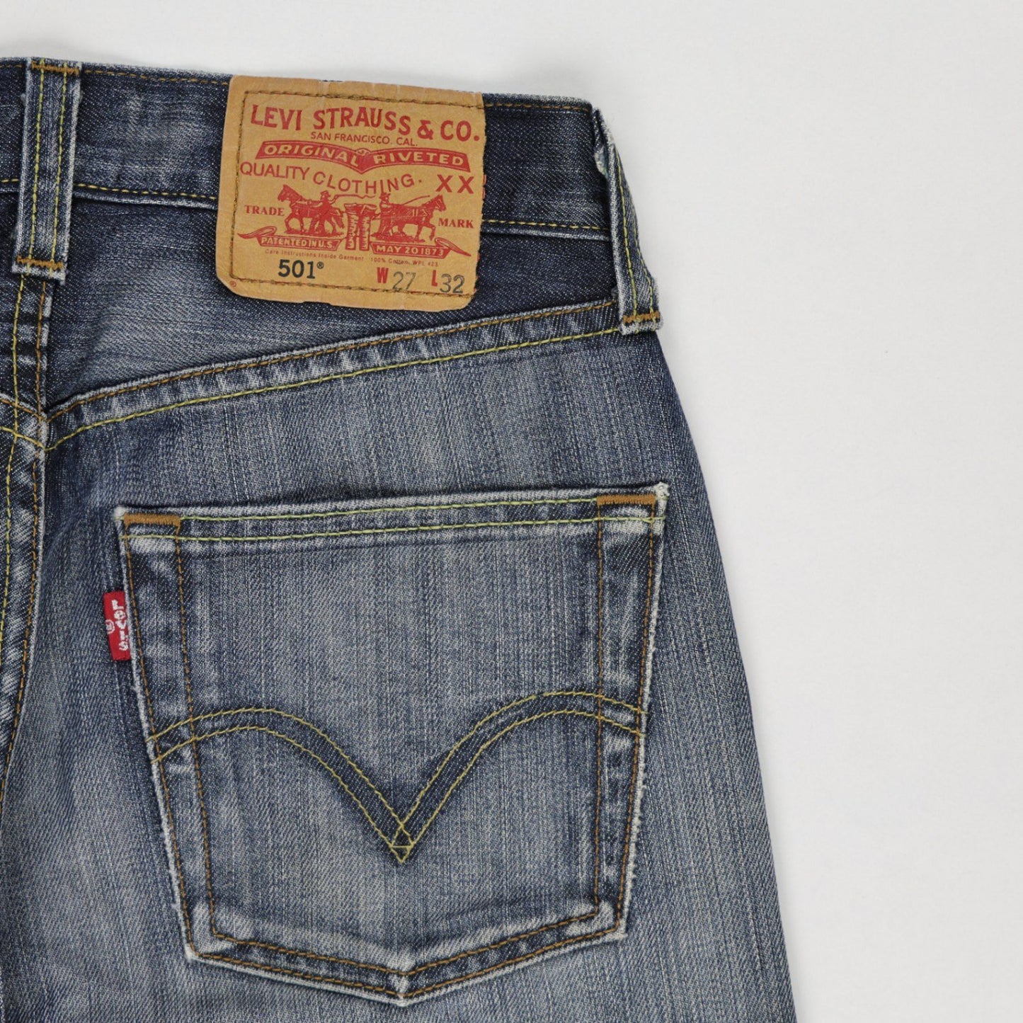 Levi's 501 Original Fit Men's Vintage Blue Denim Jeans W27 L32 100% Cotton Straight Leg