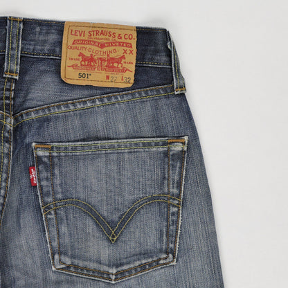 Levi's 501 Original Fit Men's Vintage Blue Denim Jeans W27 L32 100% Cotton Straight Leg