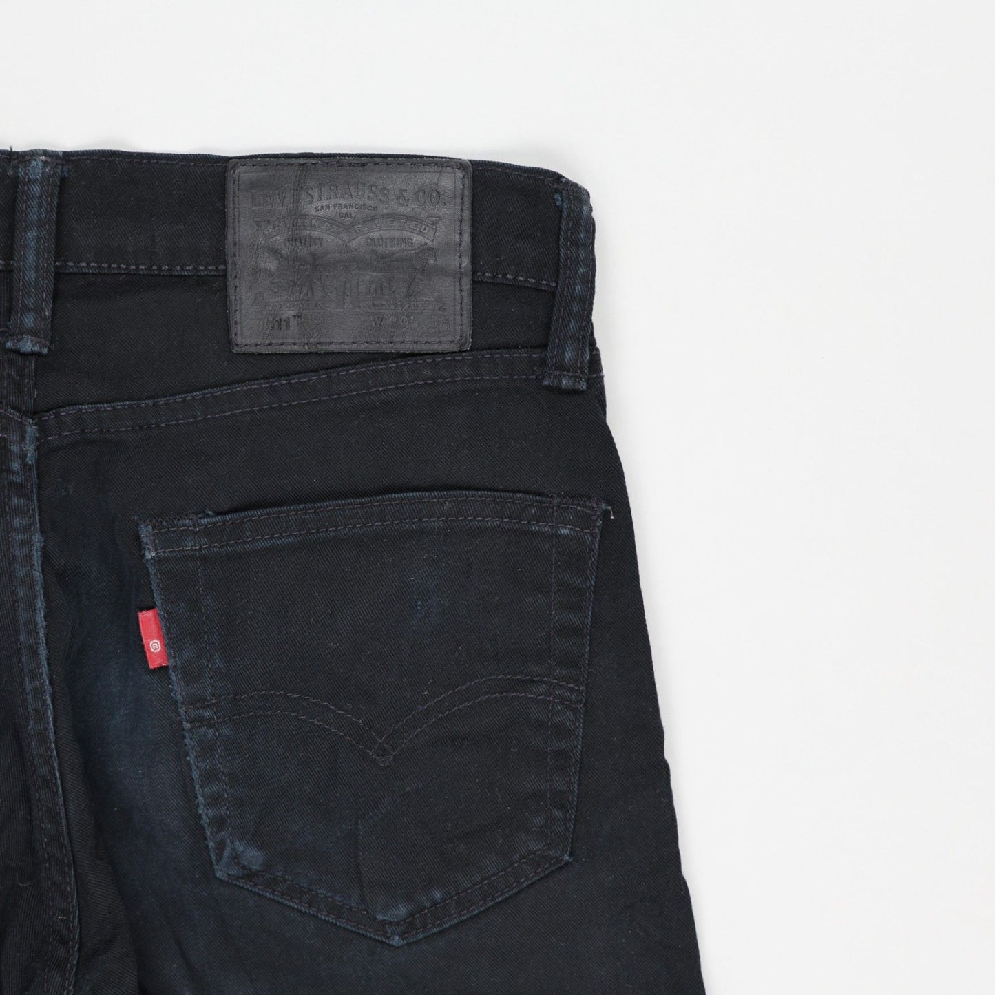 Levi's 511 Slim Fit Jeans Black W32 L34 Cotton Denim