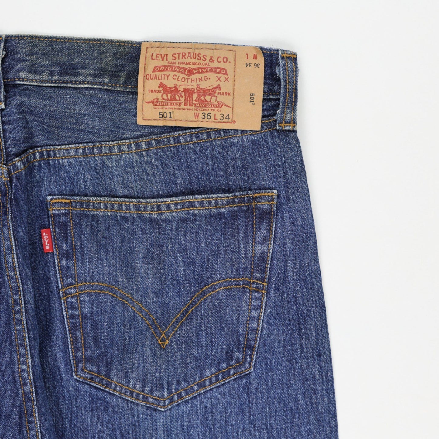 Levi's 501 Classic Straight Leg Jeans Blue W36 L34 100 Cotton