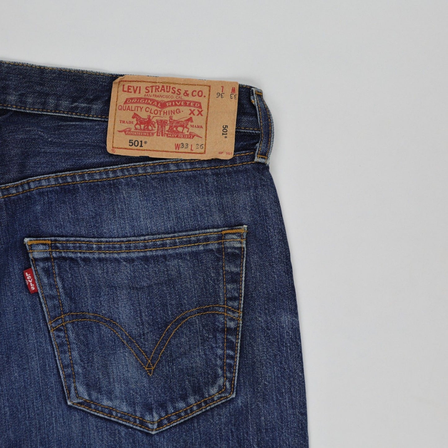 Levi's 501 Original Fit Blue Jeans W33 L36 Cotton Straight Leg Vintage