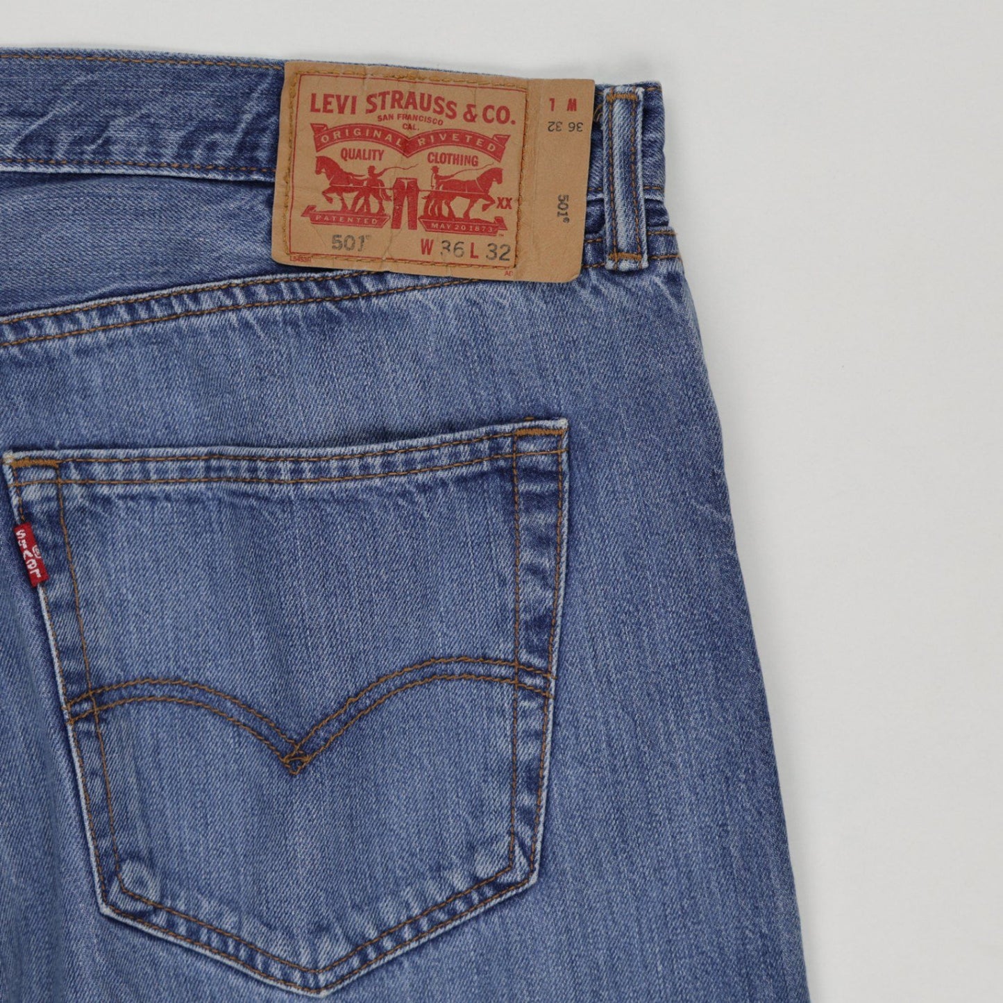 Levi's 501 Blue Straight Fit Jeans W36 L32 100 Percent Cotton