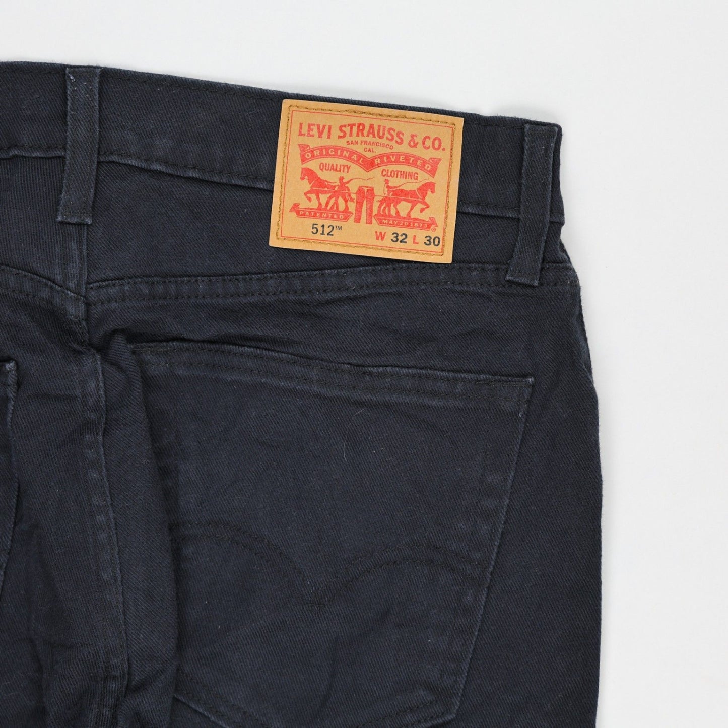 Levi's 512 Slim Tapered Jeans Black W32 L30 Cotton Blend