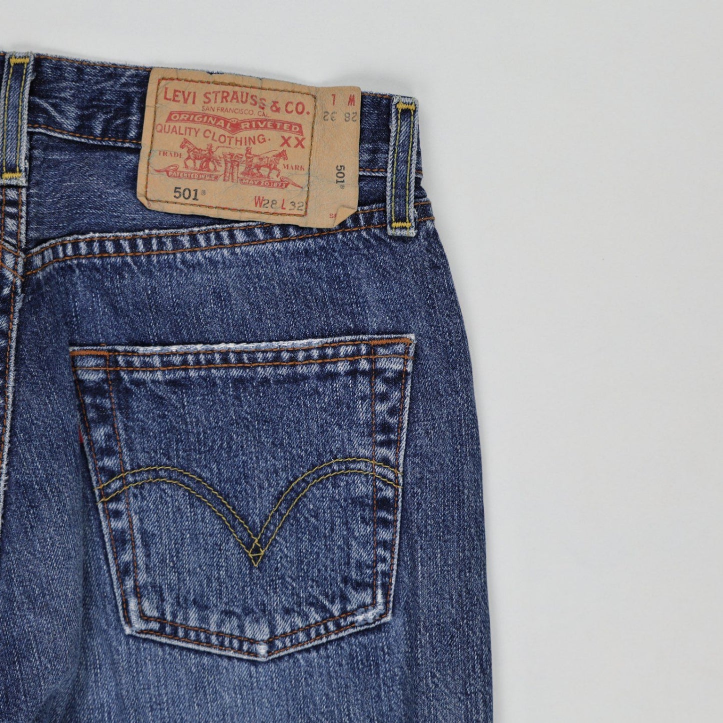 Levi's 501 Original Fit Straight Leg Jeans Blue W29 L32 100% Cotton Vintage
