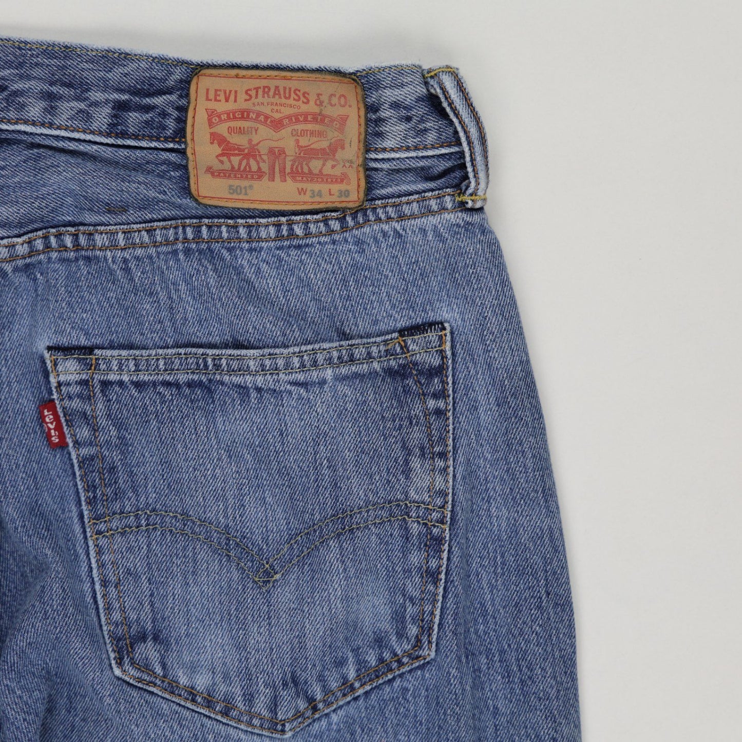 Levi's 501 Men's Blue Straight Fit Vintage Jeans W34 L30 Cotton