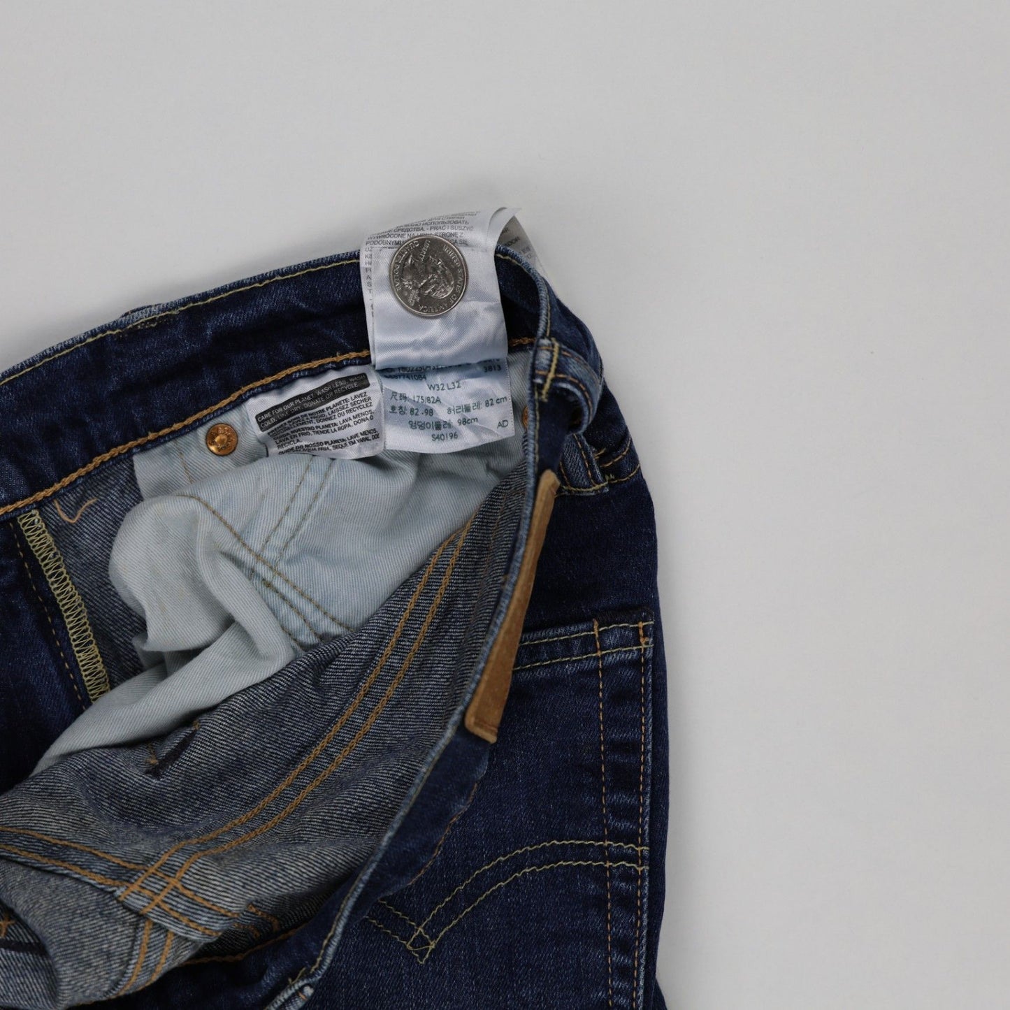 Levi's 511 Slim Fit Blue Denim Jeans W32 L32 Cotton Blend