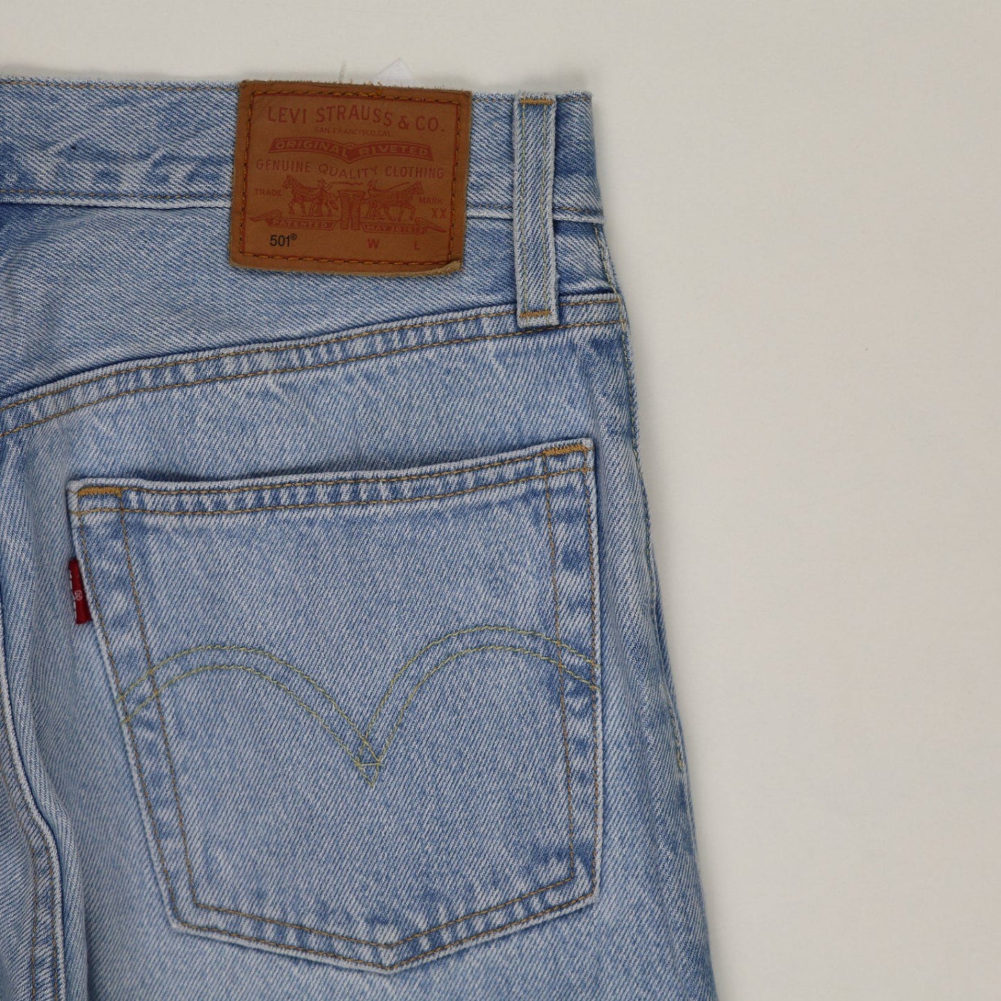 Levi's 501 Straight Leg Jeans Light Blue W25 L28 Cotton Vintage