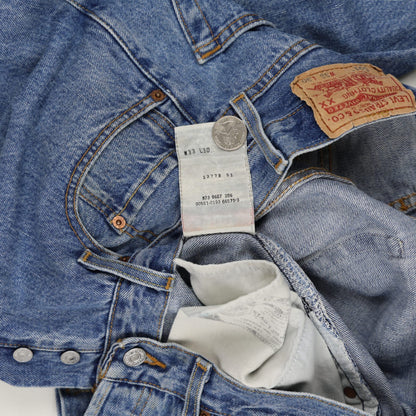 Levi's 501 Original Fit Straight Leg Jeans Blue W33 L30 Cotton Vintage