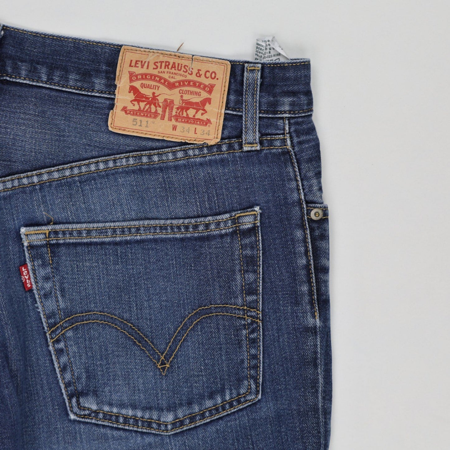 Levi's 511 Slim Fit Men's Jeans Blue W34 L34 Cotton Denim