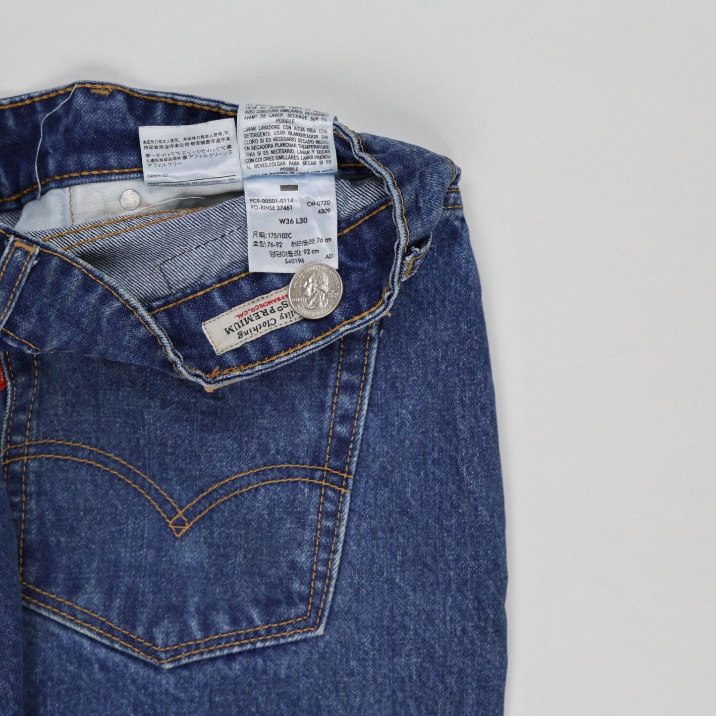 Levi's 501 Straight Leg Blue Denim Jeans W36 L30 Cotton Vintage