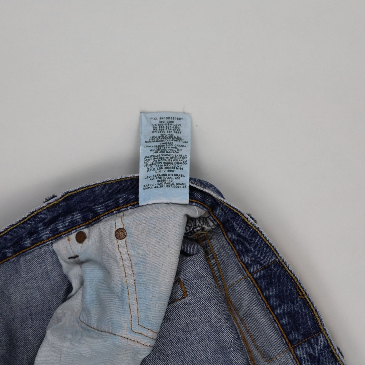 Levi's 501 Original Fit Blue Denim Jeans W38 L30 100% Cotton Vintage Straight Leg