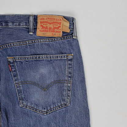 Levi's 501 Original Fit Blue Denim Jeans W38 L30 100% Cotton Vintage Straight Leg