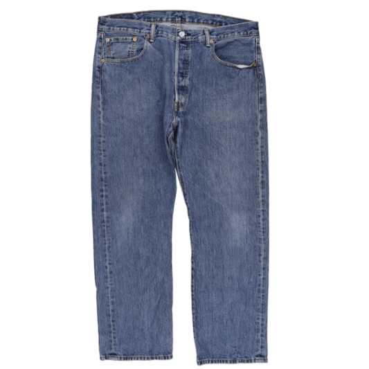 Levi's 501 Original Fit Blue Denim Jeans W38 L30 100% Cotton Vintage Straight Leg
