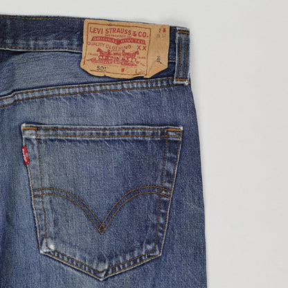 Levi's 501 Vintage Straight Leg Blue Jeans W32 L32 Cotton Denim