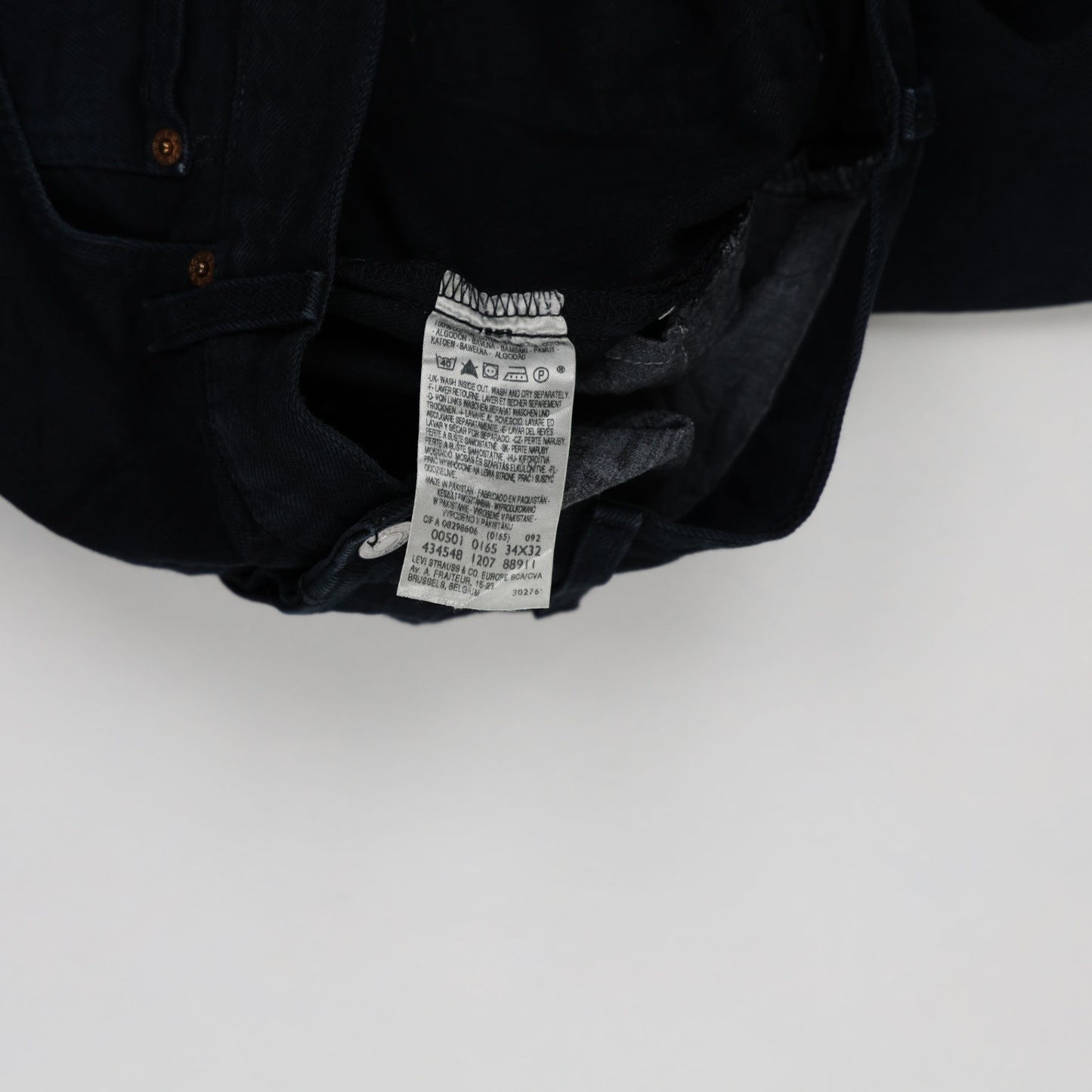Levi's 501 Original Fit Men's Jeans Black W34 L32 Cotton Straight Leg