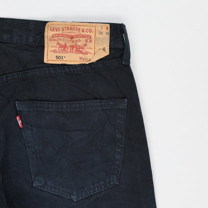 Levi's 501 Original Fit Men's Jeans Black W34 L32 Cotton Straight Leg
