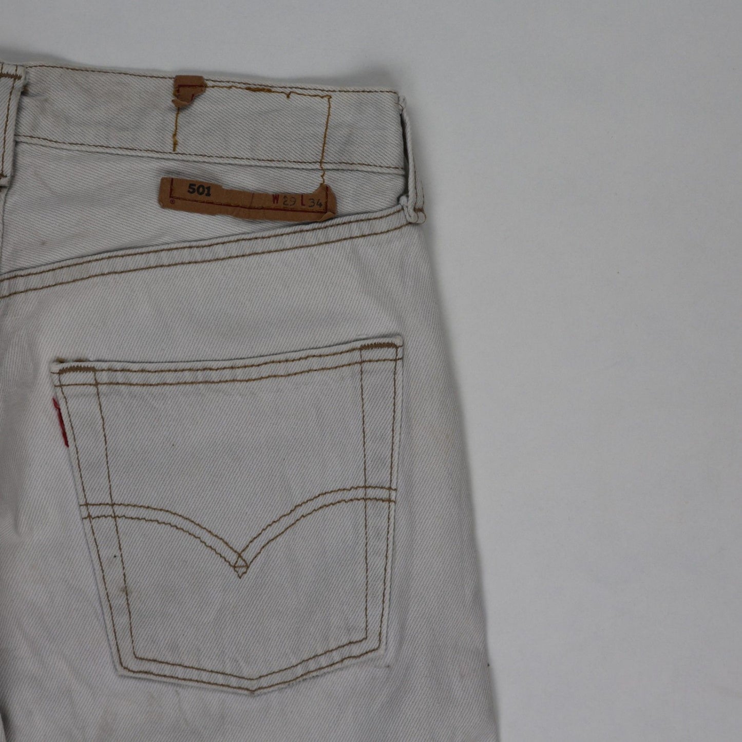 Levi's 501 Original Fit Light Grey Jeans W29 L34 Cotton Straight Leg Vintage