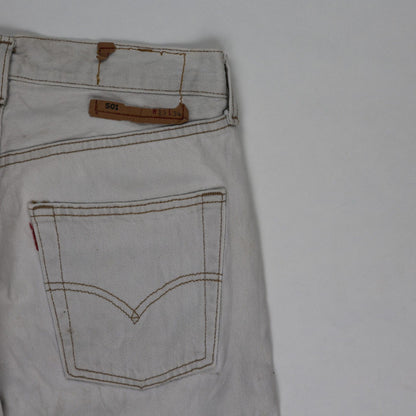 Levi's 501 Original Fit Light Grey Jeans W29 L34 Cotton Straight Leg Vintage