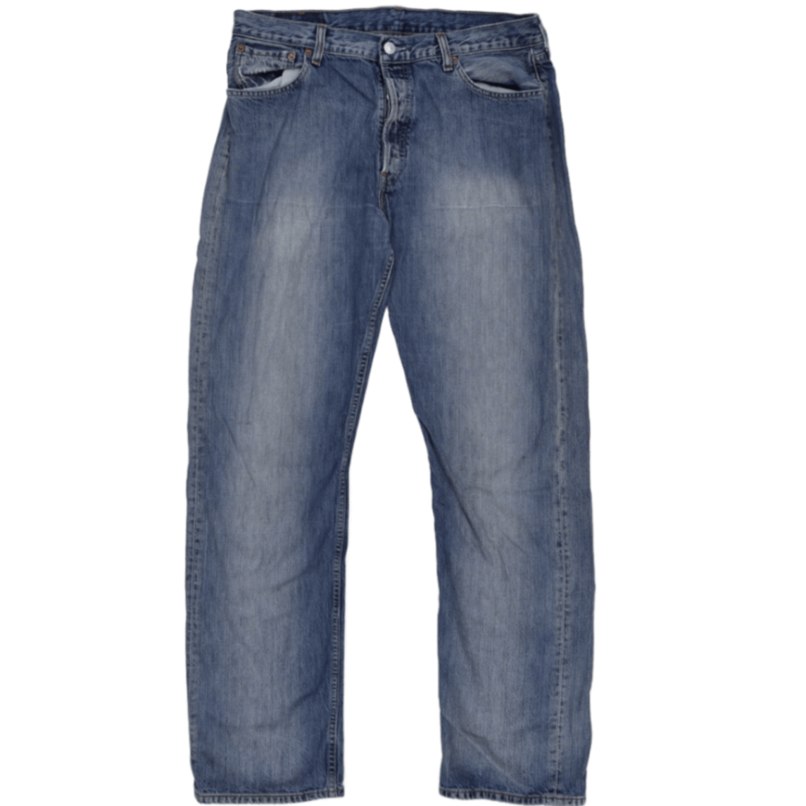 Levi's 501 Blue Straight Leg Jeans Size Large Waist 34 Inseam 32 Cotton Vintage