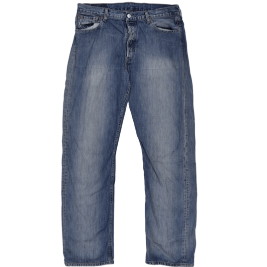 Levi's 501 Blue Straight Leg Jeans Size Large Waist 34 Inseam 32 Cotton Vintage