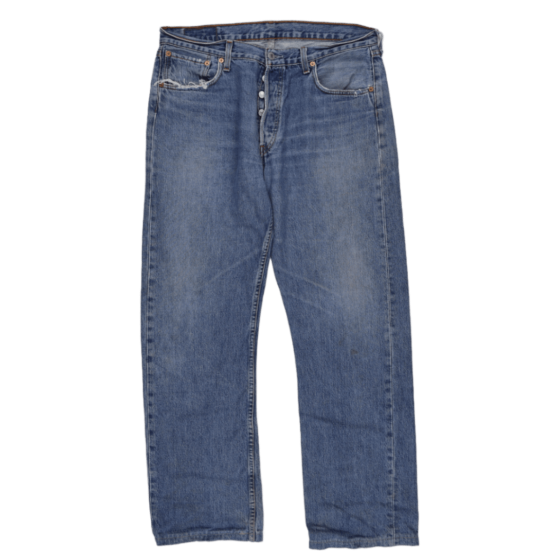 Levi's 501 Vintage Blue Denim Jeans W34 L32 100% Cotton Straight Leg