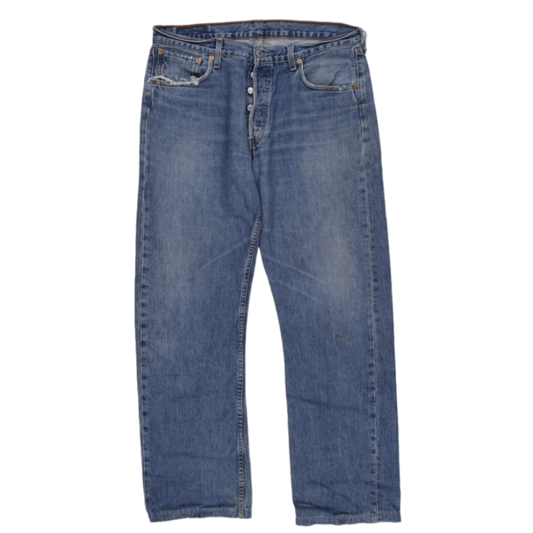Levi's 501 Vintage Blue Denim Jeans W34 L32 100% Cotton Straight Leg