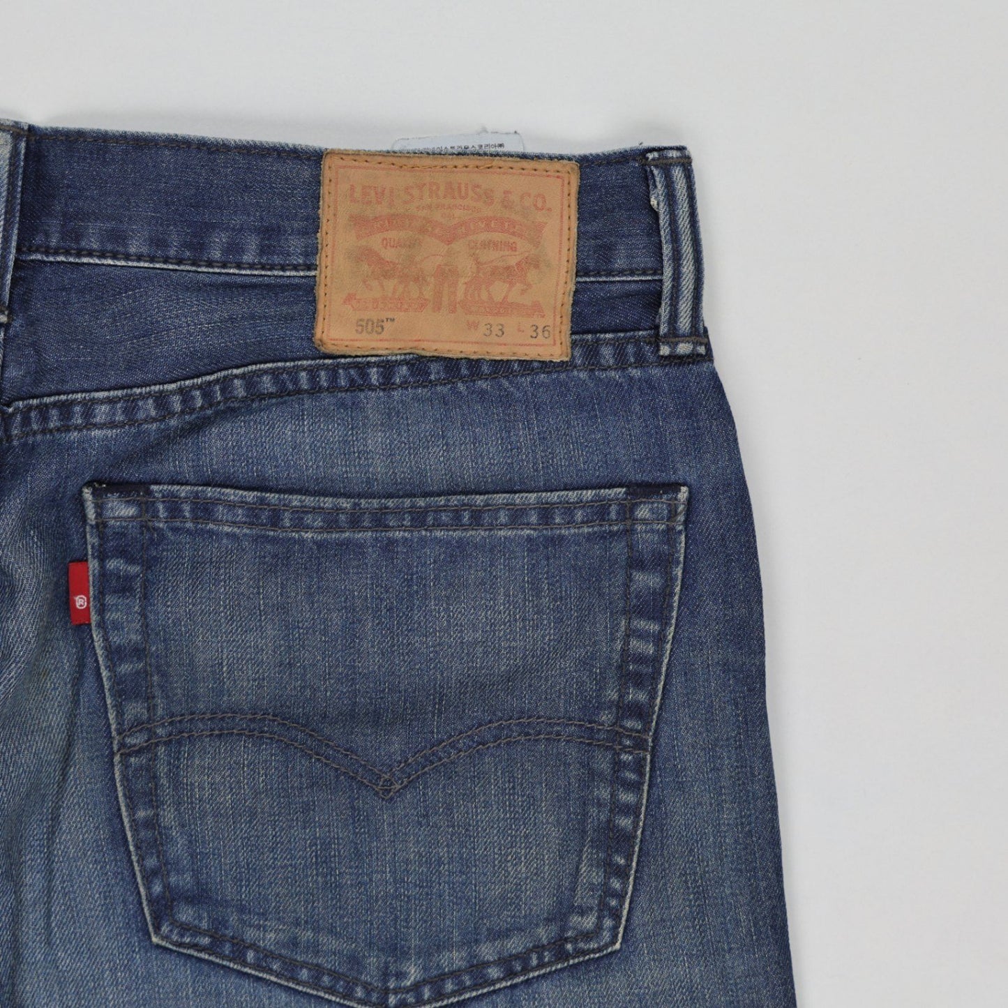 Levi's 505 Regular Fit Blue Denim Jeans W33 L36 Cotton Straight Leg Vintage