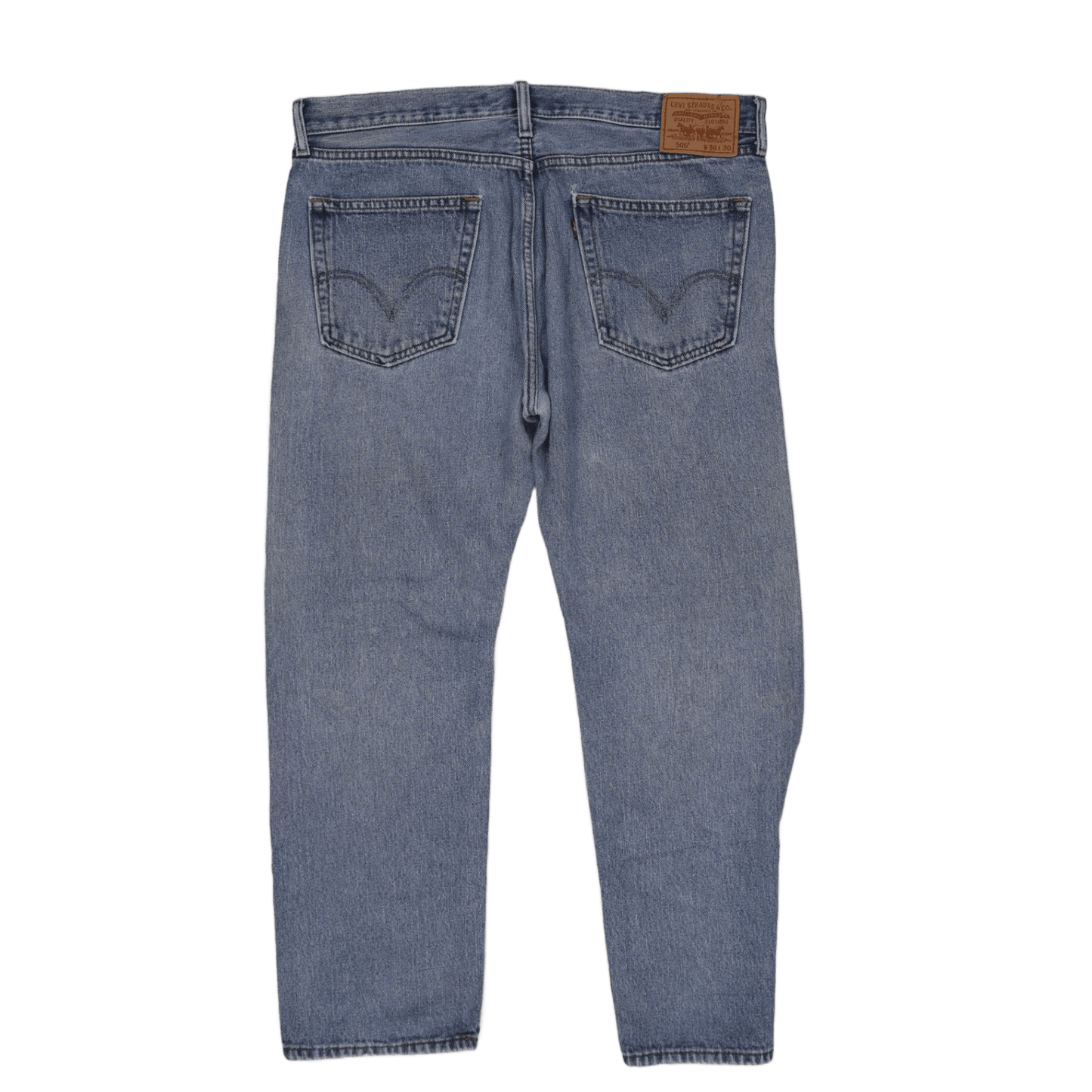 Levi's 505 Straight Fit Men's Jeans Light Blue W36 L30 100 Percent Cotton