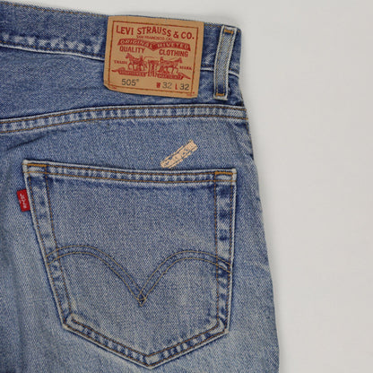 Levi's 505 Vintage Blue Jeans W32 L32 Straight Leg Cotton