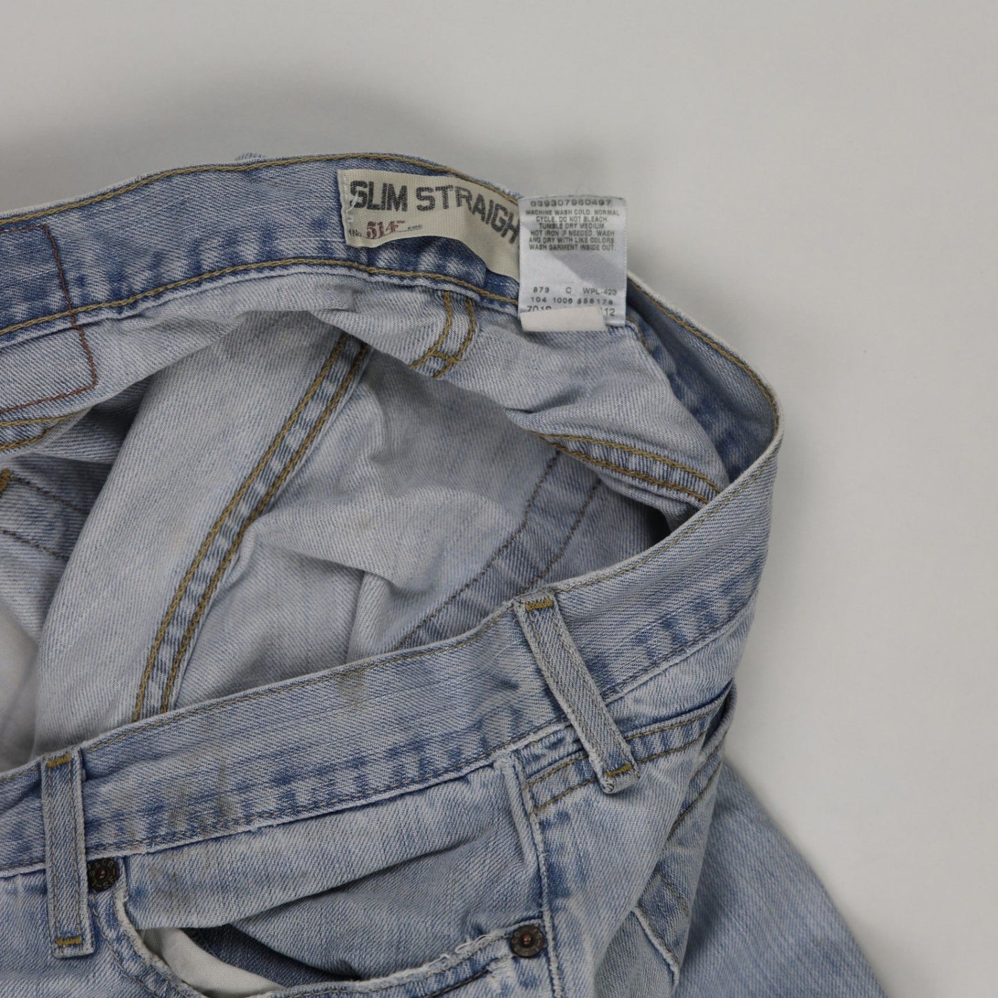 Levi's 511 Slim Straight Fit Jeans Light Blue W36 L32 Cotton Denim Vintage