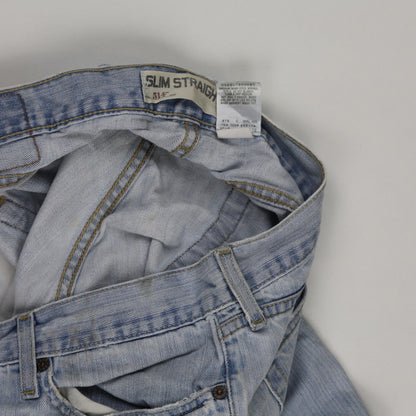 Levi's 511 Slim Straight Fit Jeans Light Blue W36 L32 Cotton Denim Vintage