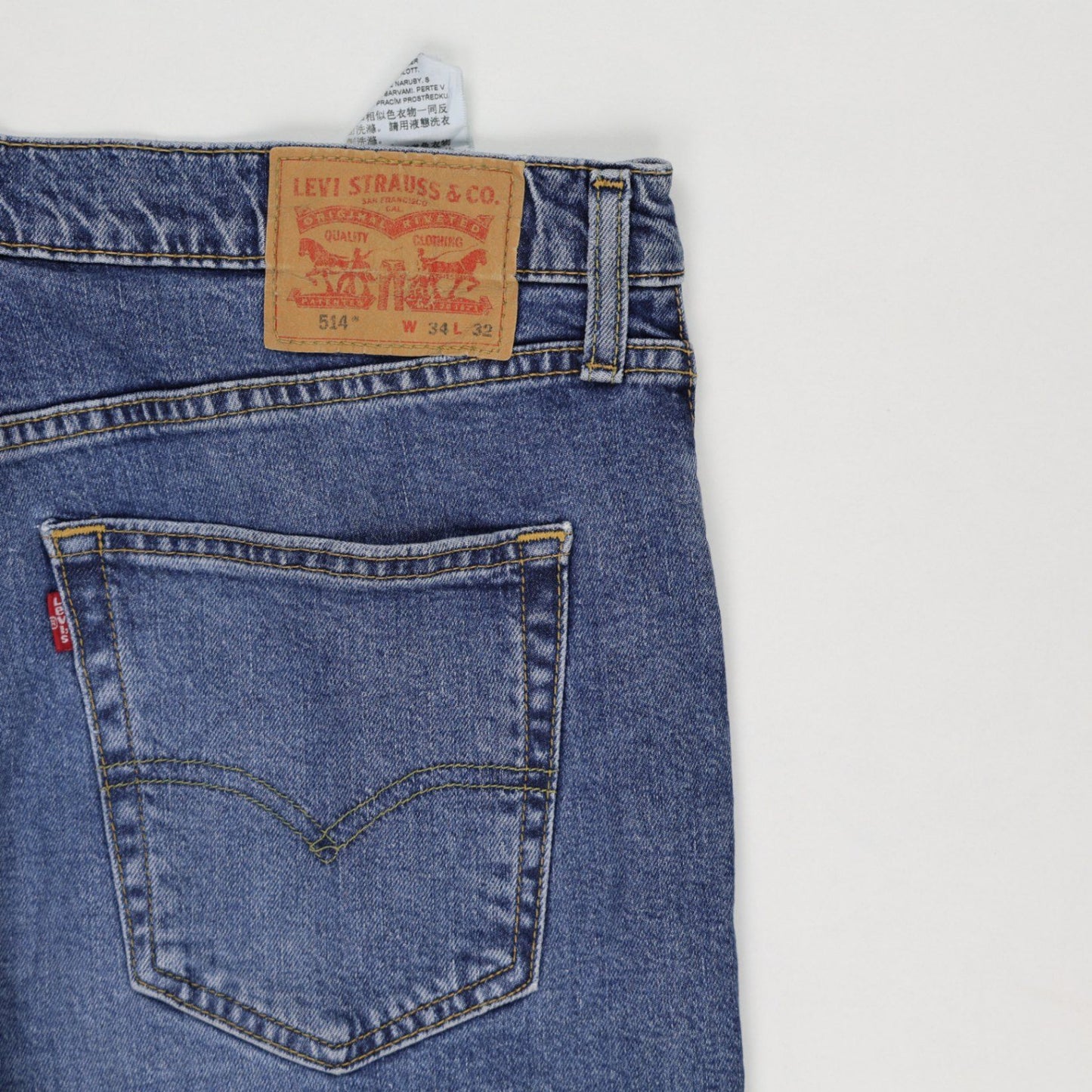 Levi's 514 Straight Fit Blue Jeans W34 L32 Cotton Men's Trousers
