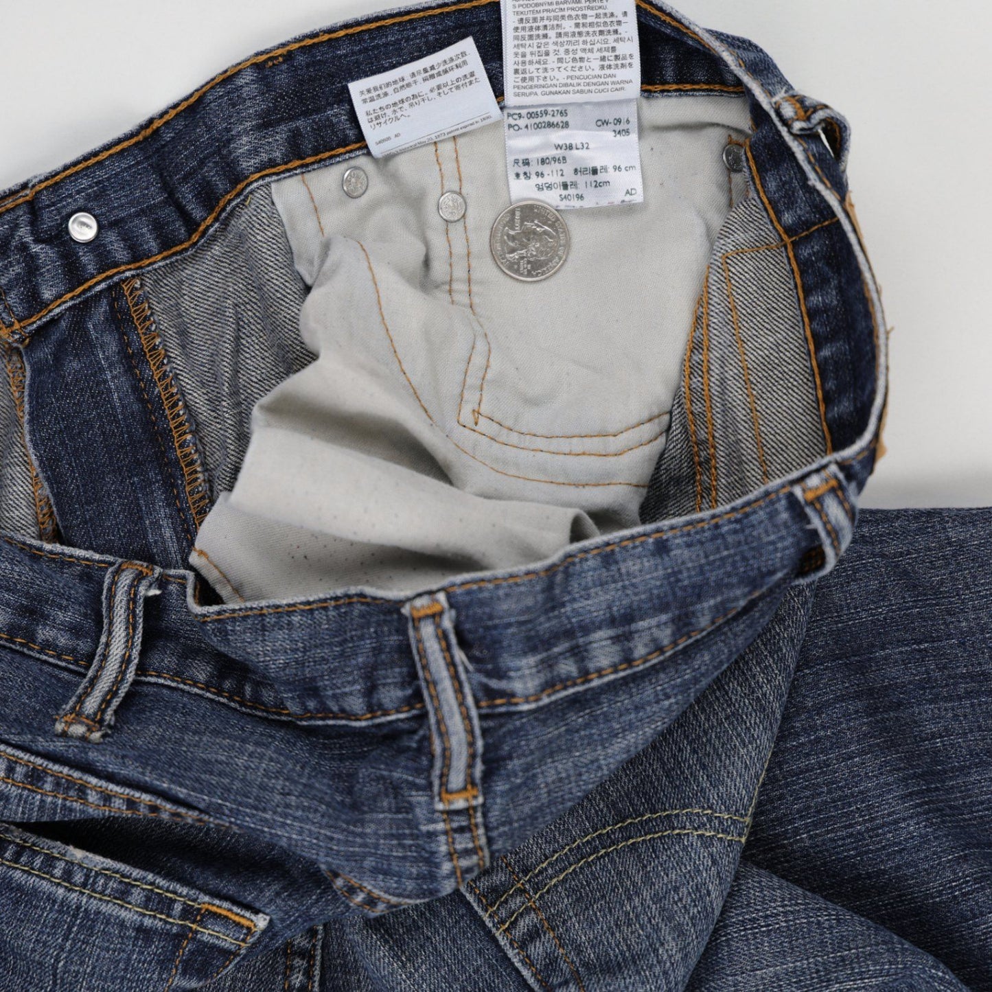 Levi's 559 Relaxed Straight Fit Jeans Blue W38 L32 Cotton Vintage Used Excellent