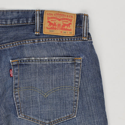 Levi's 559 Relaxed Straight Fit Jeans Blue W38 L32 Cotton Vintage Used Excellent