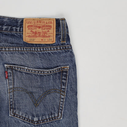Levi's 512 Slim Fit Jeans Blue W31 L34 Cotton Denim