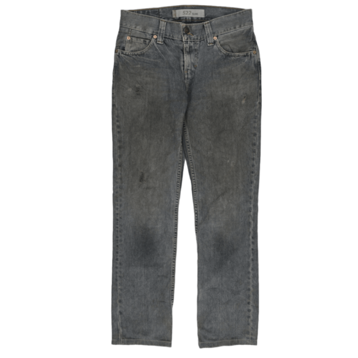 Levi's 522 Slim Fit Jeans Men's Grey Vintage 36L 100% Cotton