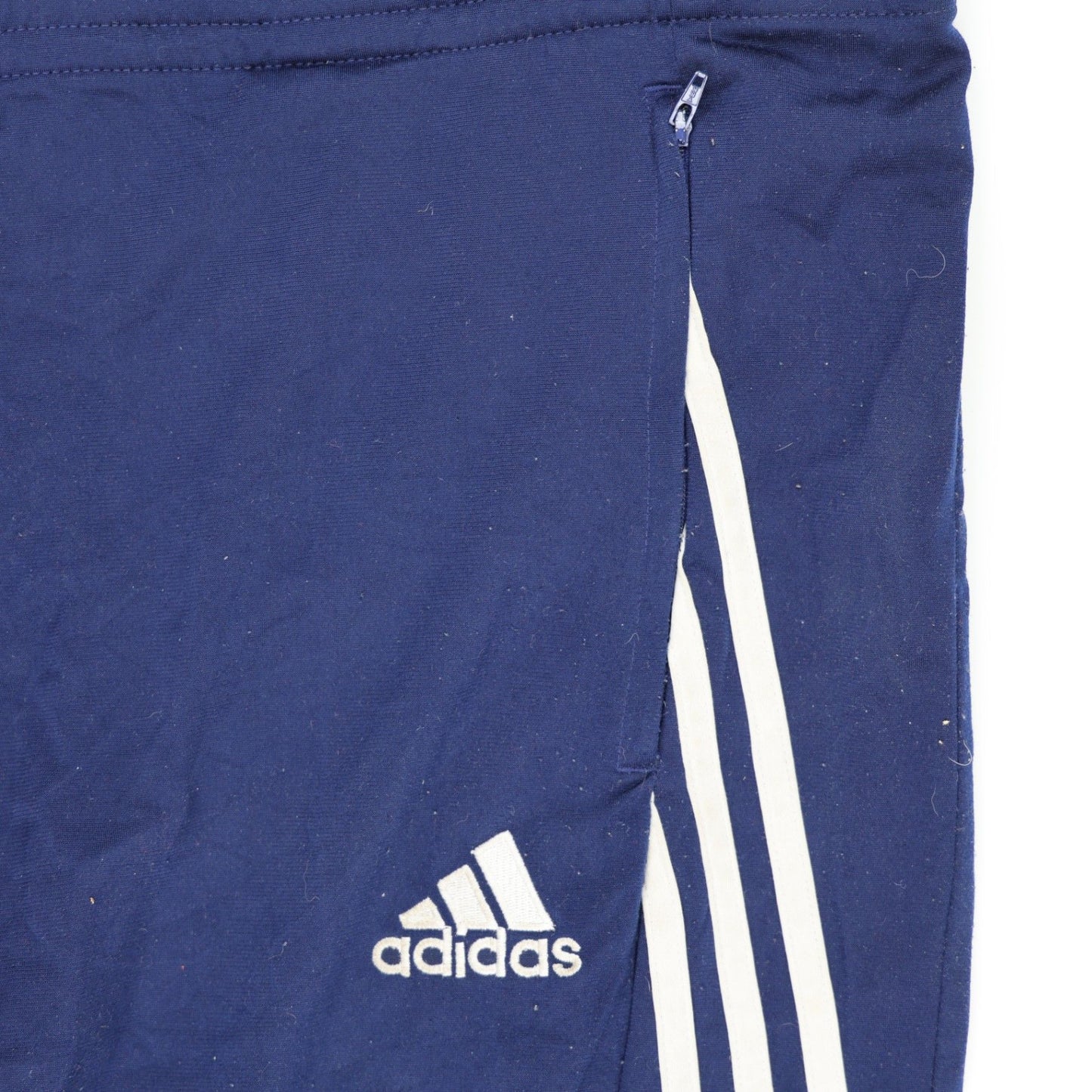 adidas Navy Blue Track Bottoms Large Polyester Men's Trousers