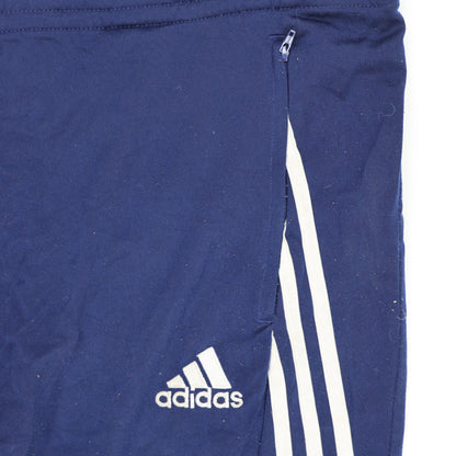 adidas Navy Blue Track Bottoms Large Polyester Men's Trousers
