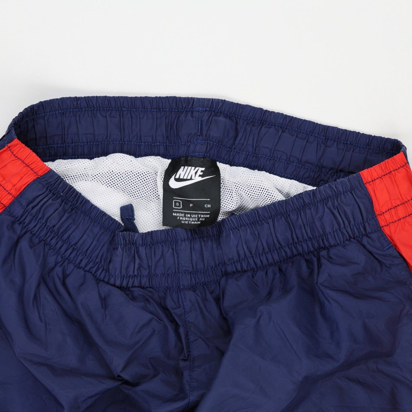 Nike Vintage Track Pants Navy Blue Red Small 75 cm Inseam Nylon