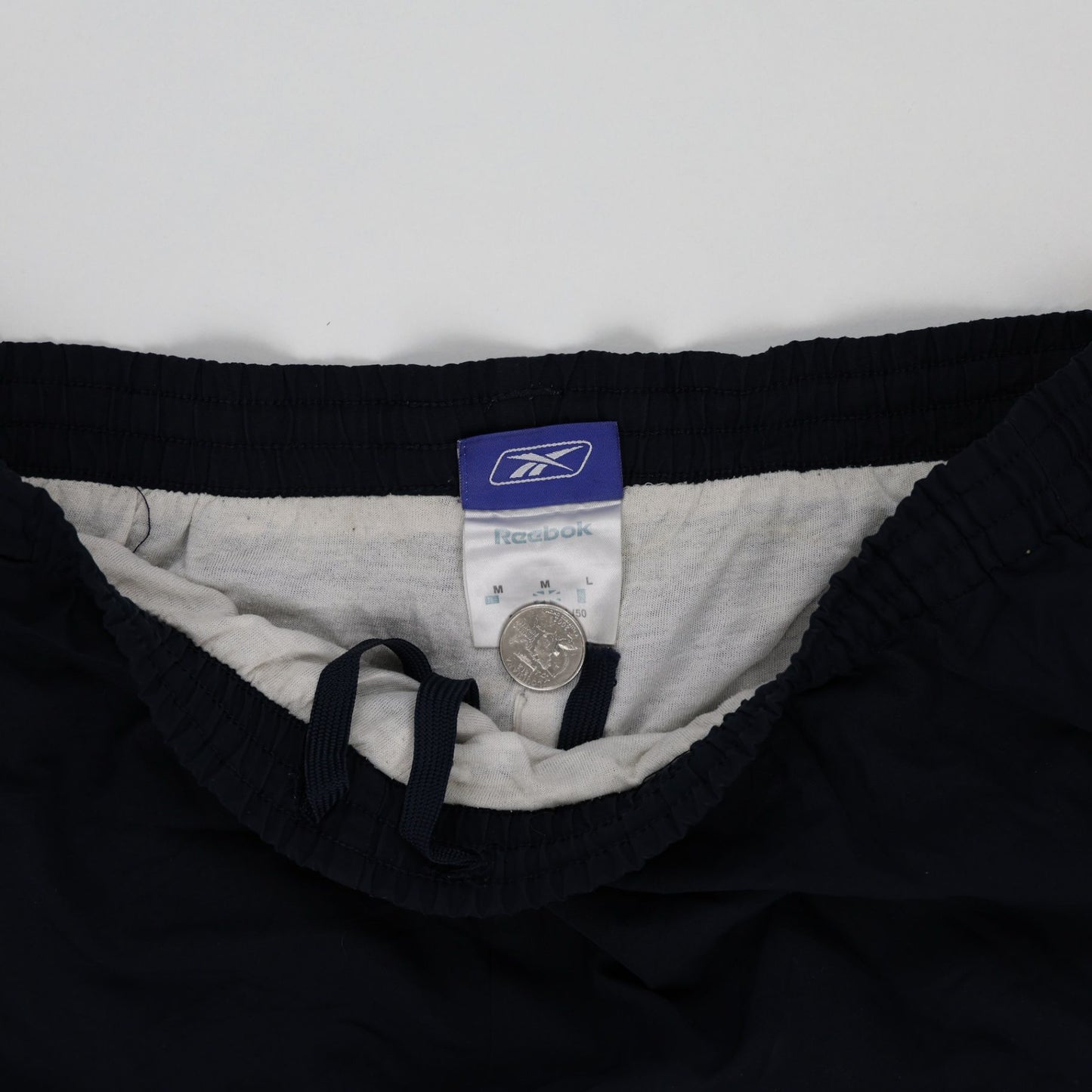 Reebok Navy Blue Tracksuit Bottoms Large Polyester Blend Vintage Joggers