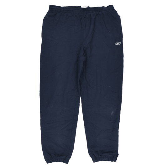 Reebok Navy Blue Tracksuit Bottoms Large Polyester Blend Vintage Joggers
