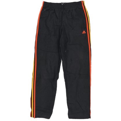 adidas Essentials Black Track Pants Small Polyester Vintage 77 cm Inseam 38 cm Waist