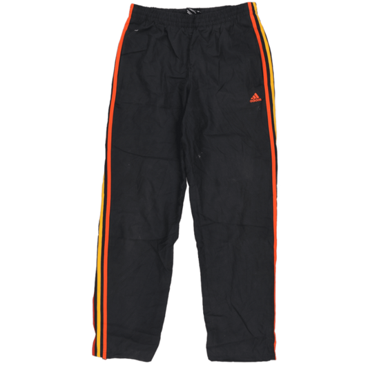 adidas Essentials Black Track Pants Small Polyester Vintage 77 cm Inseam 38 cm Waist