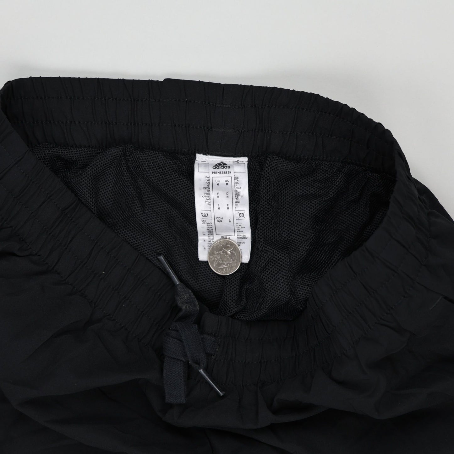 adidas Primeblue Black Track Pants Large 78cm Inseam 44cm Waist Polyester Mens