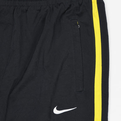 Nike Dri-FIT Track Pants Black with Yellow Stripes XL 31 Inch Inseam Polyester Men's Trousers