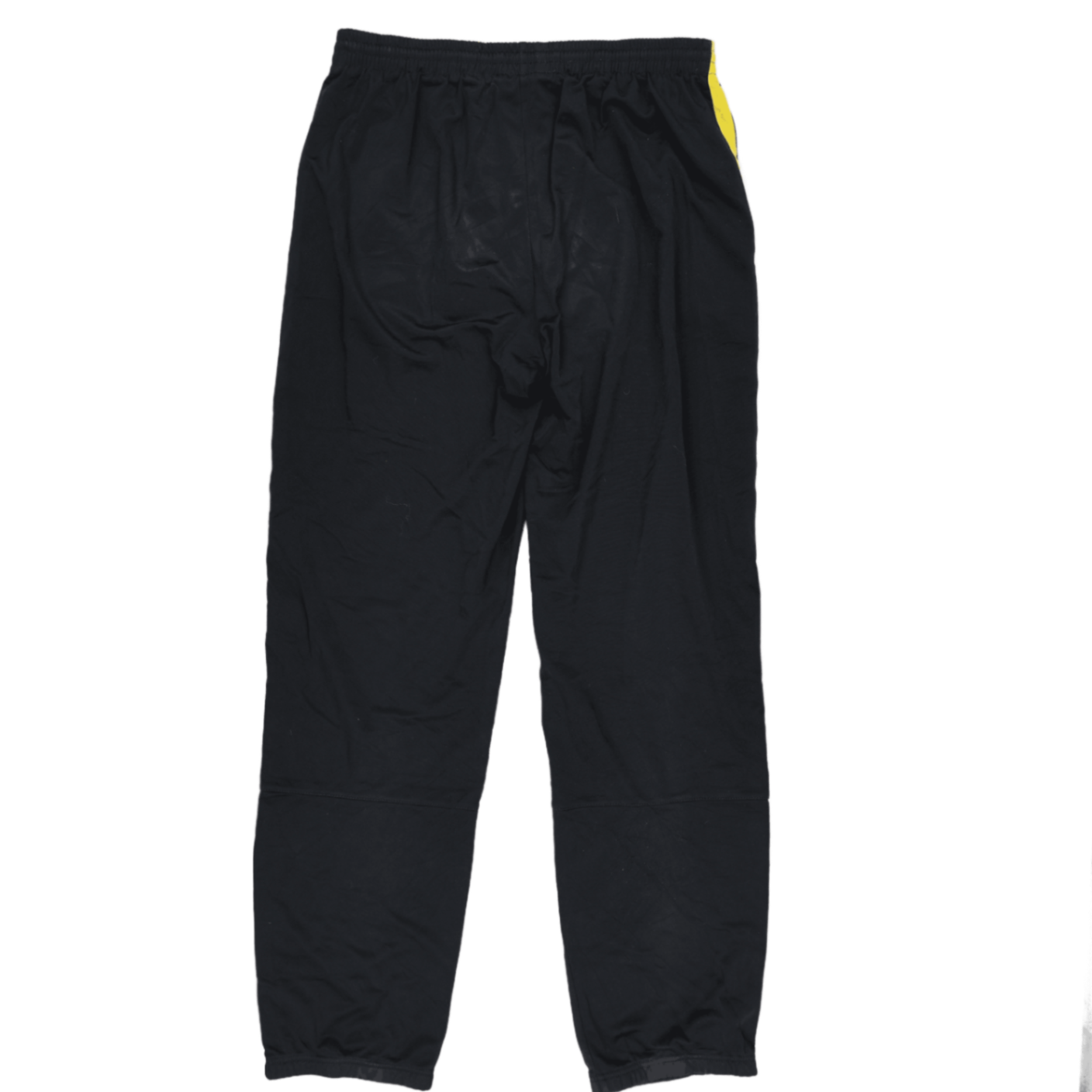 Nike Dri-FIT Track Pants Black with Yellow Stripes XL 31 Inch Inseam Polyester Men's Trousers
